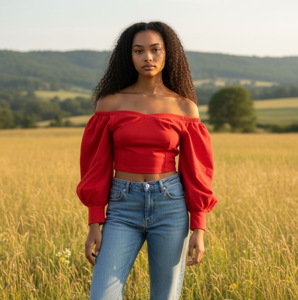 Zara off shoulder cropped top